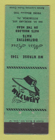 Matchbook Cover - Miss Rose Hats Pittsburgh PA girlie