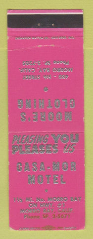 Matchbook Cover - Casa Mor Motel Morrow Bay CA Moore's Clothing WEAR