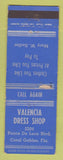Matchbook Cover - Valencia Dress Shop Coral Gables FL WORN