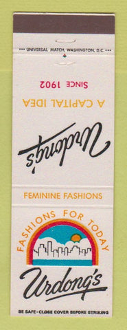 Matchbook Cover - Urdong's Women's Clothes Washington DC Rosslyn VA