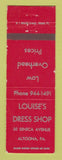 Matchbook Cover - Louise's Dress Shop Altoona PA WEAR