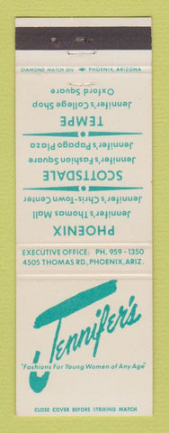 Matchbook Cover - Jennifer's Women's Clothes Phoenix Scottsdale Tempe AZ