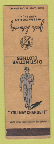 Matchbook Cover - Jack Schwartz Men's Clothes Newark NJ WEAR