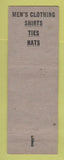 Matchbook Cover - Jacobson's Men's Store Clothes Tobacco Denver Colorado