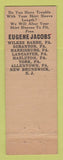 Matchbook Cover - Eugene Jacobs Men's Clothes York PA
