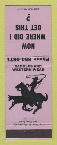 Matchbook Cover - Lazy F Saddle Shop Heber City UT PURPLE