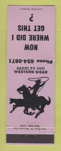 Matchbook Cover - Lazy F Saddle Shop Midway UT PURPLE