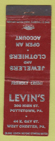 Matchbook Cover - Levin's Clothes Pottstown PA West Chester WEAR