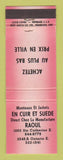 Matchbook Cover - En Cuir Et Suede Clothes Montreal QC RED