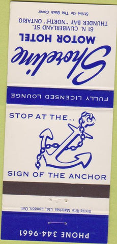 Matchbook Cover - Shoreline Motor Hotel Thunder Bay ON 30 Strike