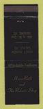 Matchbook Cover - Hines Roth Roberts Shop Clothes Abilene Salina KS