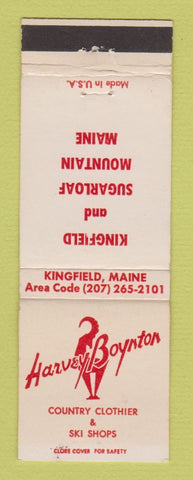 Matchbook Cover - Harvey Boynton Clothes Kingfield ME Sugarloaf Mountain