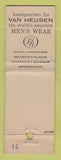 Matchbook Cover - Van Heusen Men's Clothes Boussum's Schuylkill Haven PA
