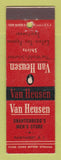 Matchbook Cover - Van Heusen Men's Clothes Shartenberg's Pawtucket RI