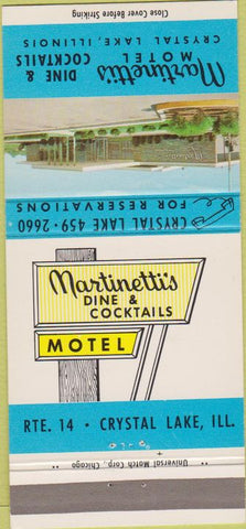 Matchbook Cover - Martinetti's Restaurant Crystal Lake IL 30 Strike