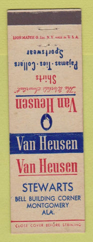 Matchbook Cover - Van Heusen Men's Clothes Stewarts Montgomery AL
