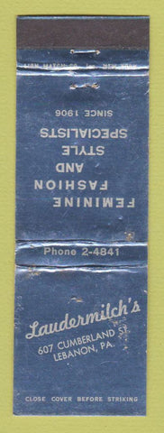 Matchbook Cover - Laudermilch's Women's Clothes Lebanon PA WEAR