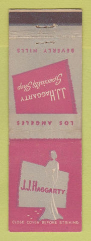 Matchbook Cover - JJ Haggarty Men's Clothes Beverly Hills Los Angeles CA