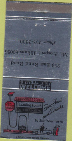 Matchbook Cover - Flaming Torch Mount Prospect IL 30 Strike
