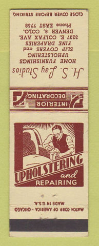Matchbook Cover - HS Lay Studios Upholstering Denver Colorado Colfax