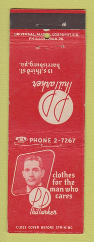Matchbook Cover - Phil Parker Men's Clothes Harrisburg PA