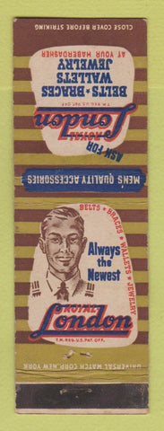 Matchbook Cover - London Belts Braces Wallets