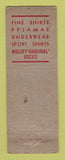 Matchbook Cover - BVD Shirt Makers Clothes Urgel Perras  Montreal? QC