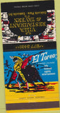 Matchbook Cover - Villa Restaurant Cooksville ON bull fighting 30 Strike