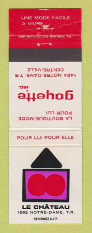 Matchbook Cover - Le Chateau Centre Ville QC Gayette WEAR