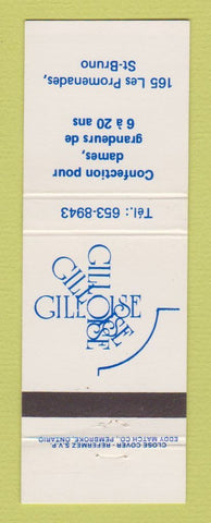 Matchbook Cover - Gilloise Confection Pour Dames St Bruno QC
