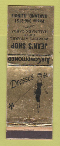 Matchbook Cover - Jean's Shop Clothes Dresses girlie Oakland IL WORN