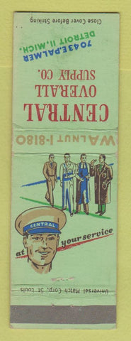 Matchbook Cover - Central Overall Supply Detroit MI WEAR