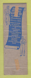 Matchbook Cover - Central Overall Supply Detroit MI WEAR
