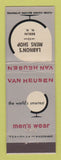 Matchbook Cover - Van Heusen Men's Clothes Labnon's Berlin NH