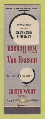 Matchbook Cover - Van Heusen Men's Clothes Jansen's Federated Effingham IL