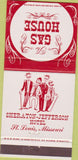 Matchbook Cover - Gas House St Louis MO Sheraton 30 Strike