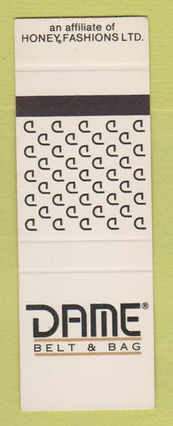 Matchbook Cover - Dame Belt and Bag Honey Fashions SAMPLE