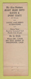 Matchbook Cover - House of John Tailoring Clothes Inglewood CA