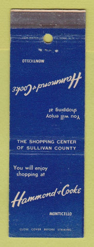 Matchbook Cover - Hammond & Cook Store Monticello NY clothes