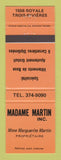 Matchbook Cover - Madame Martin Trois Rivieres QC ORANGE