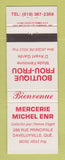 Matchbook Cover - Mercerie Michel Daveluyville QC Boutique Frou Frou