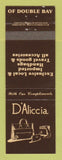 Matchbook Cover - D'Aliccia Imported Luggage Double Bay Australia