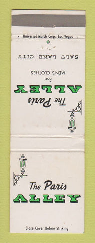 Matchbook Cover - Paris Alley Men's Clothes Salt Lake City UT WEAR