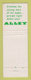 Matchbook Cover - Paris Alley Men's Clothes Salt Lake City UT WEAR