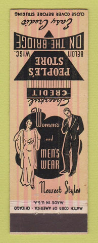 Matchbook Cover - People's Store Clothes Beloit WI
