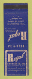 Matchbook Cover - Regal Knitwear Clothes Dallas TX Los Angeles CA