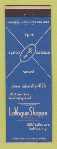 Matchbook Cover - LaVogue Shoppe Women's Clothes Buffalo NY