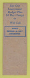 Matchbook Cover - LaVogue Shoppe Women's Clothes Buffalo NY