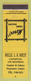 Matchbook Cover - Melle Ruest Clothes Causapscal QC YELLOW