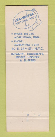 Matchbook Cover - Lea Wayne Knitting Mills New York City Morristown TN